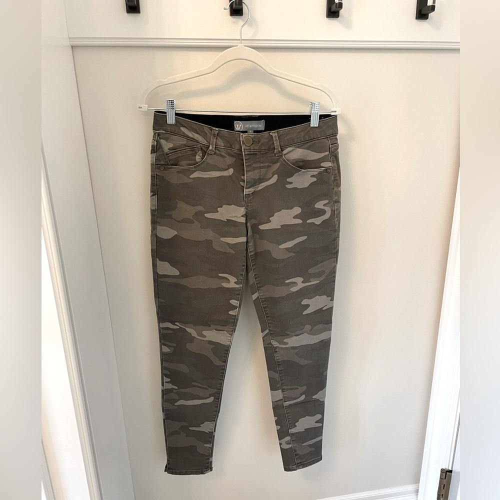 Wit & wisdom camo green skinny jean